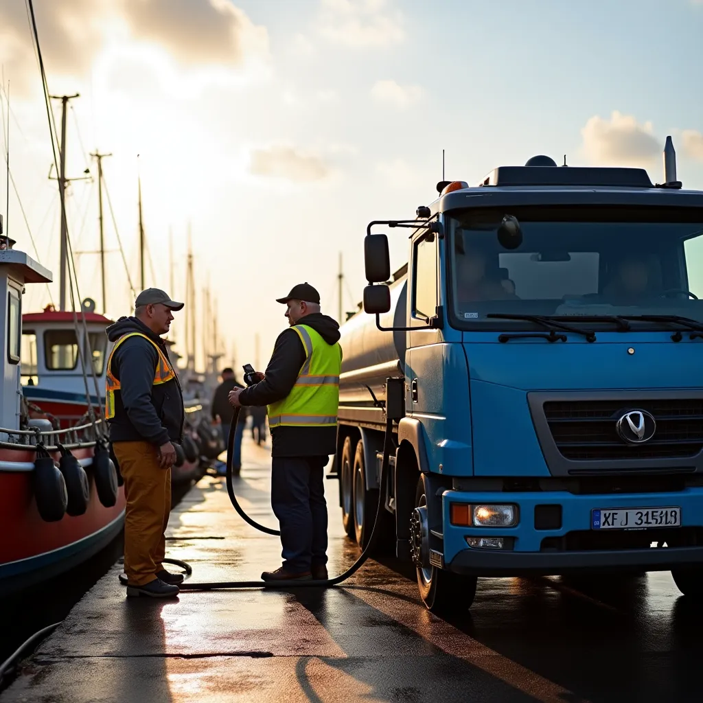 Mobilna cysterna dostarczająca paliwo do parkingu floty